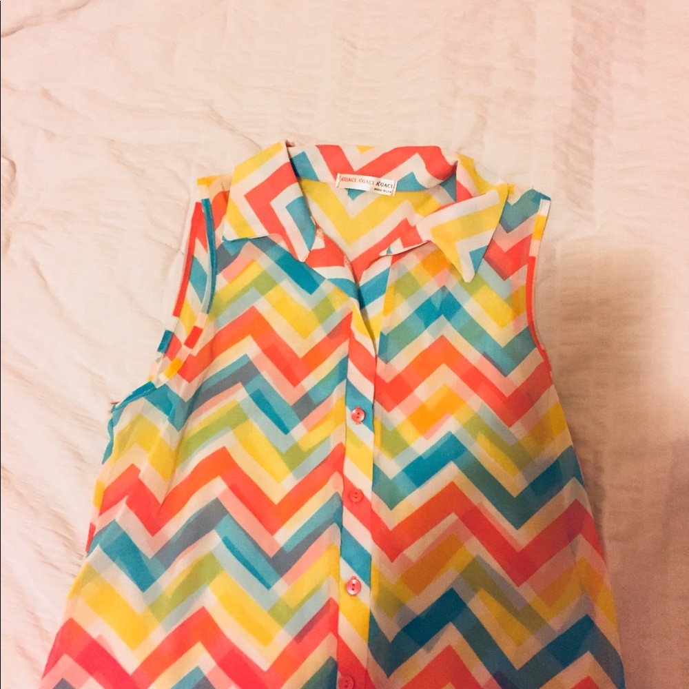 Collared Blouse Summer Colorful Candy